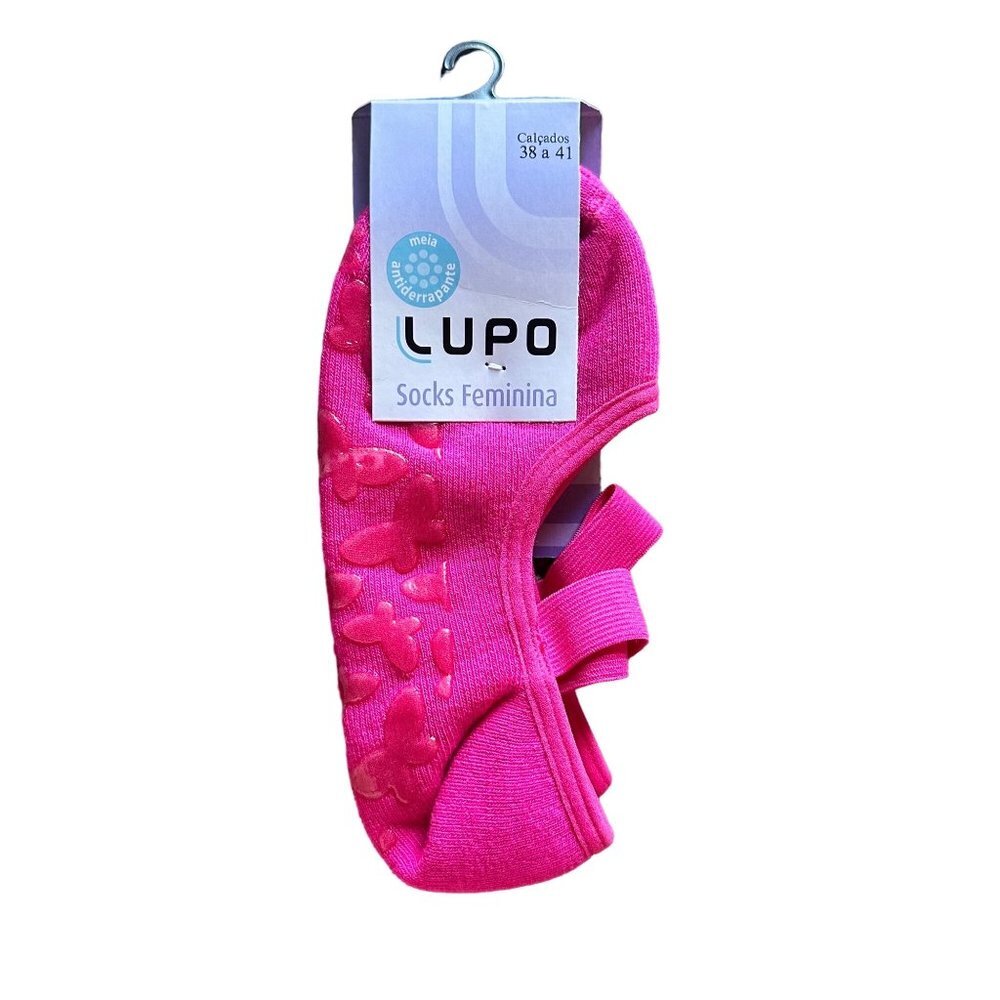 Lupo Sport Women Non-Slip Butterfly Grippy Yoga Pilates Barre Socks‎ Shoe 7.5-11